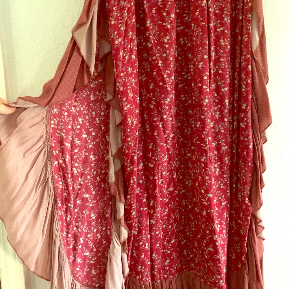 Nightcap red floral skirt with ruffle